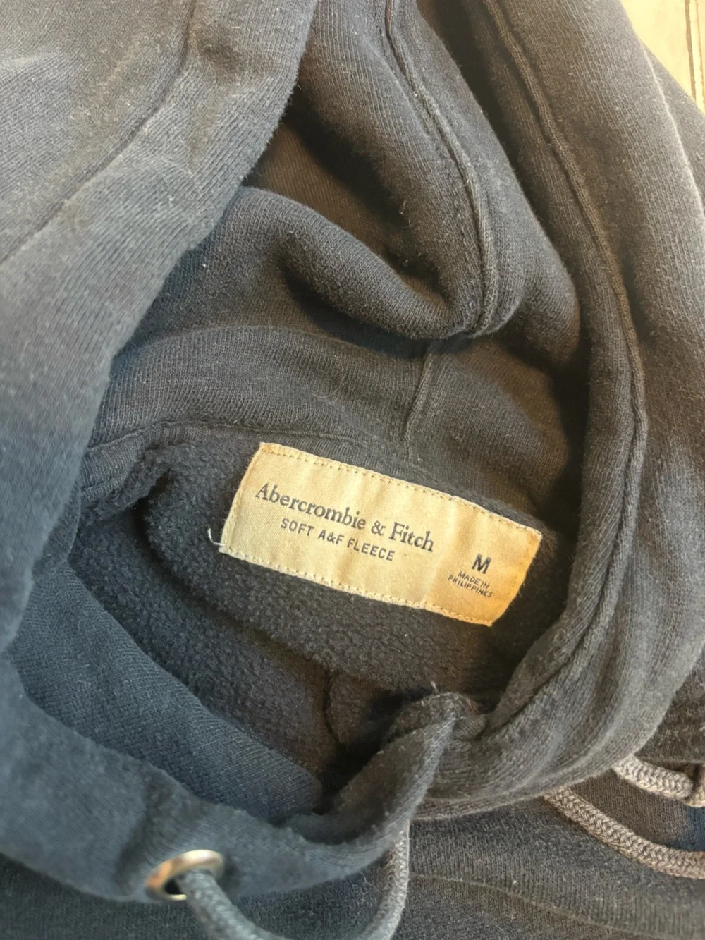 Abercrombie and Fitch Black Hooded Pullover Sweatshirt